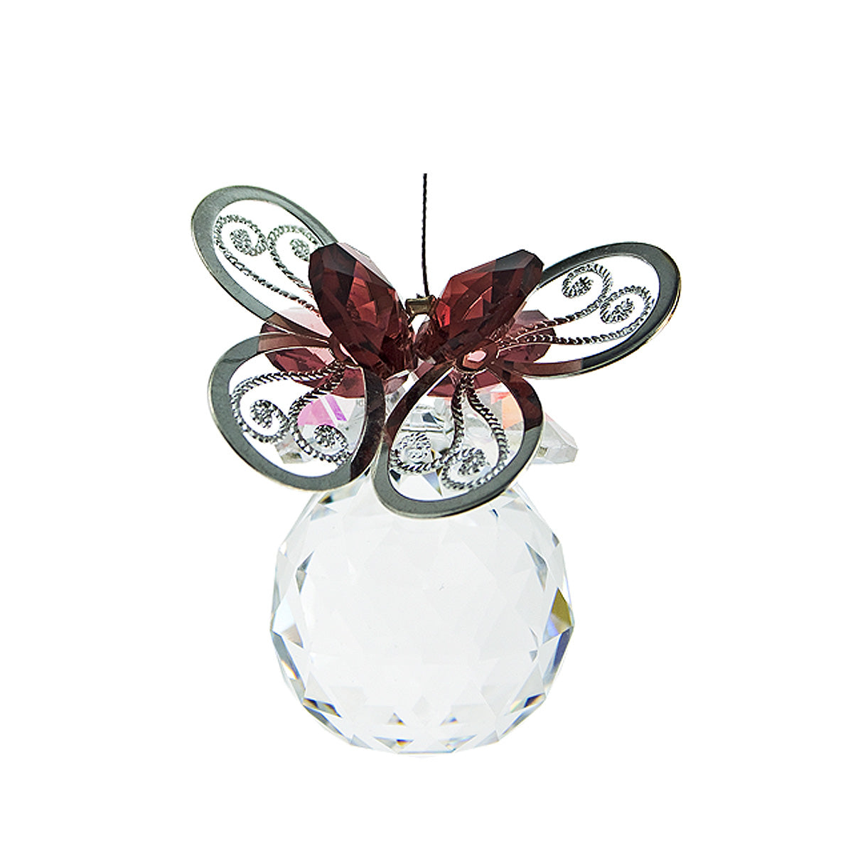 Filigree Butterfly Crystal Suncatcher with Clear Sphere