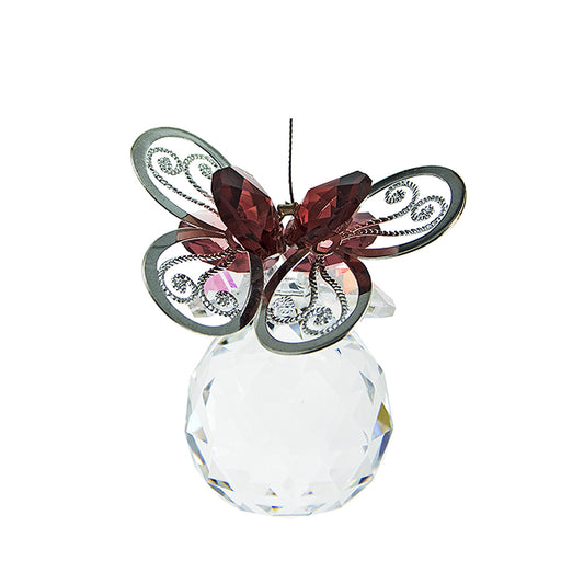 Filigree Butterfly Crystal Suncatcher with Clear Sphere