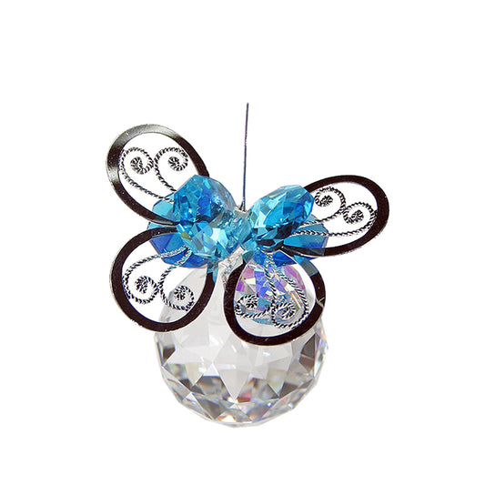 Filigree Butterfly Crystal Suncatcher with Clear Sphere