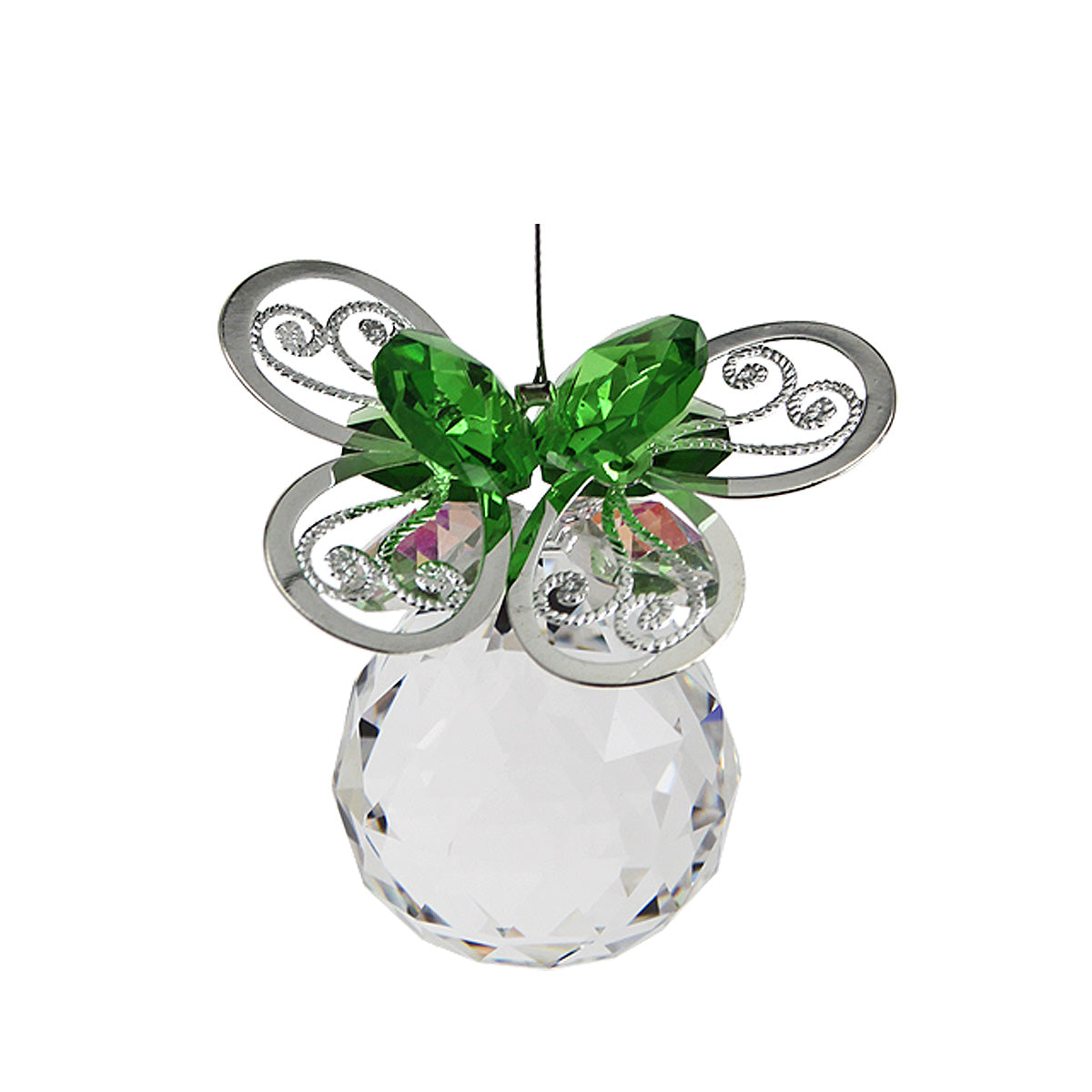 Filigree Butterfly Crystal Suncatcher with Clear Sphere