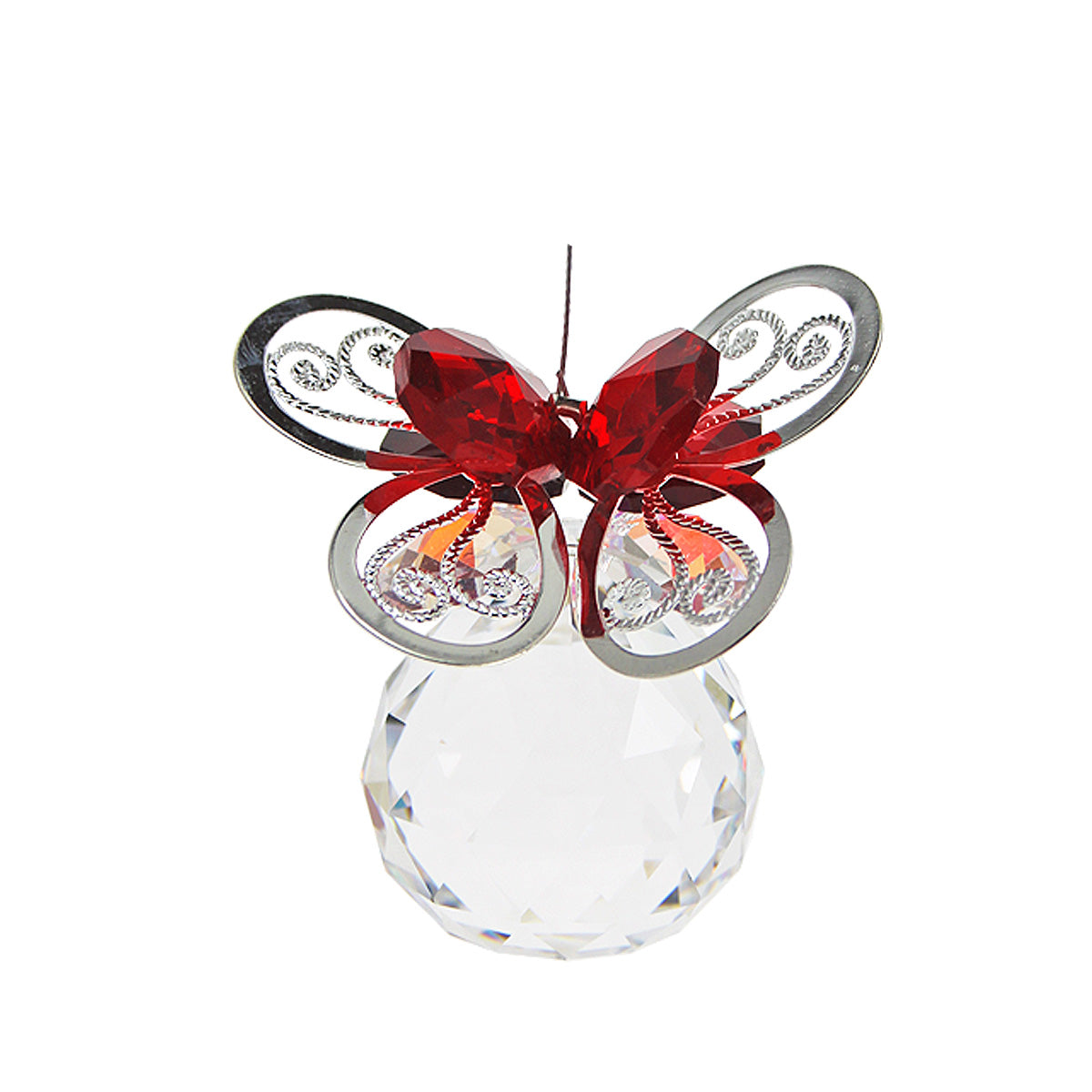 Filigree Butterfly Crystal Suncatcher with Clear Sphere
