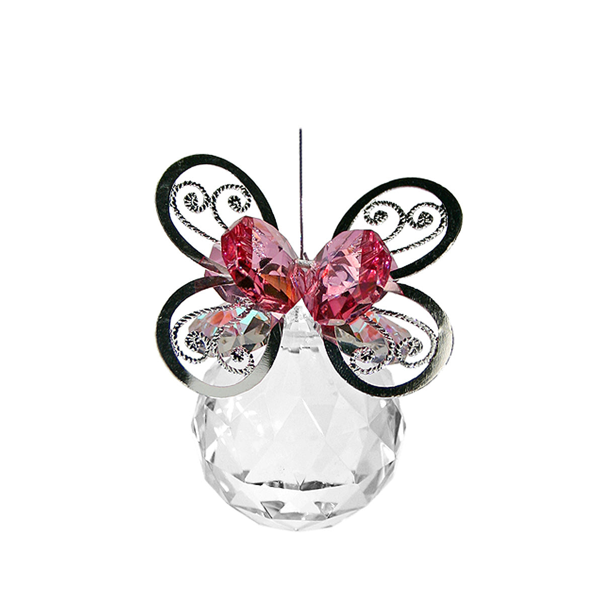 Filigree Butterfly Crystal Suncatcher with Clear Sphere