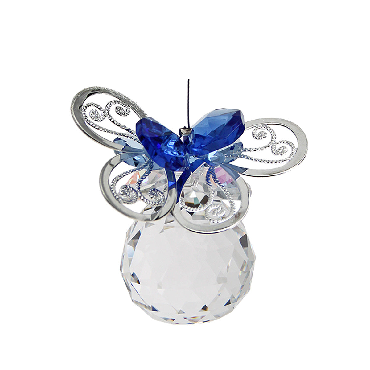 Filigree Butterfly Crystal Suncatcher with Clear Sphere