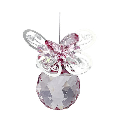 Filigree Butterfly Crystal Suncatcher with Coloured Sphere