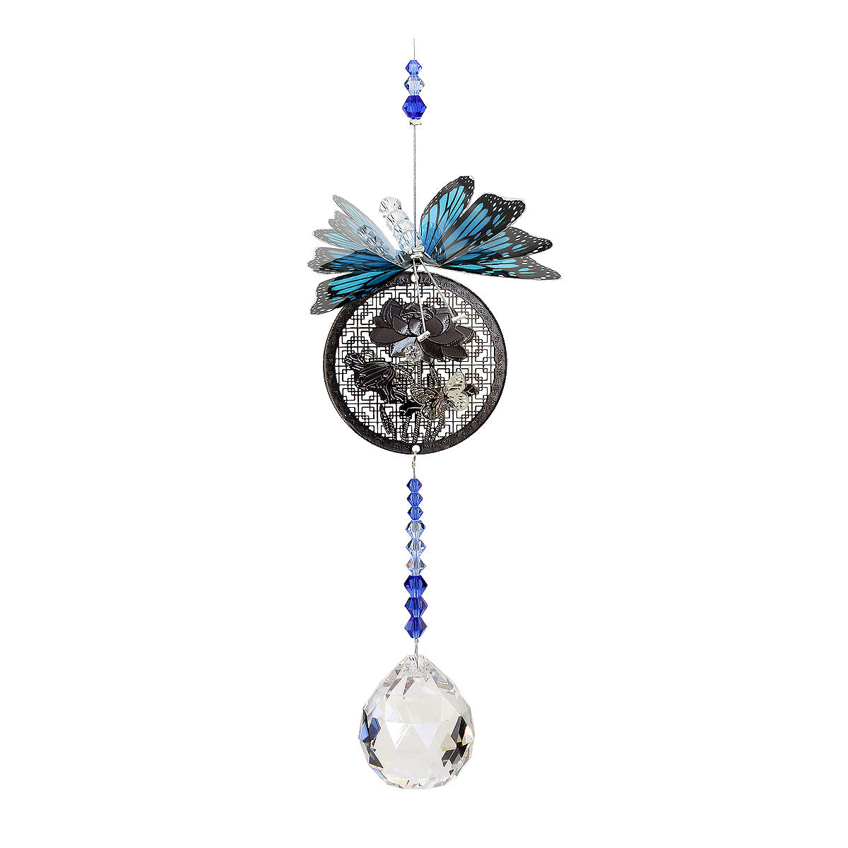 Butterfly Filigree Crystal Suncatcher on Sphere