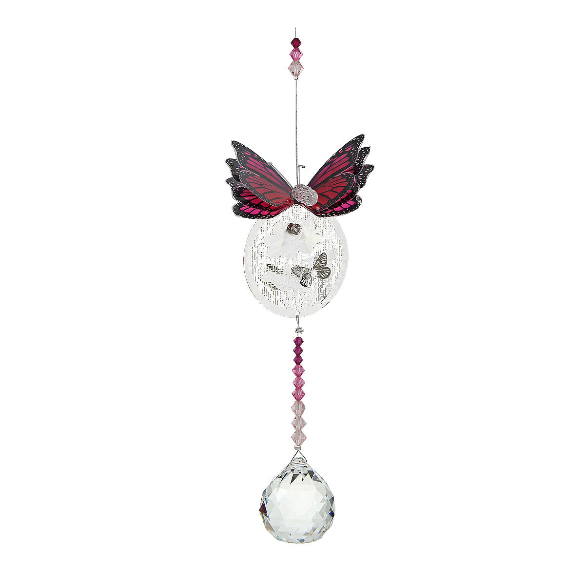 Butterfly Filigree Crystal Suncatcher on Sphere