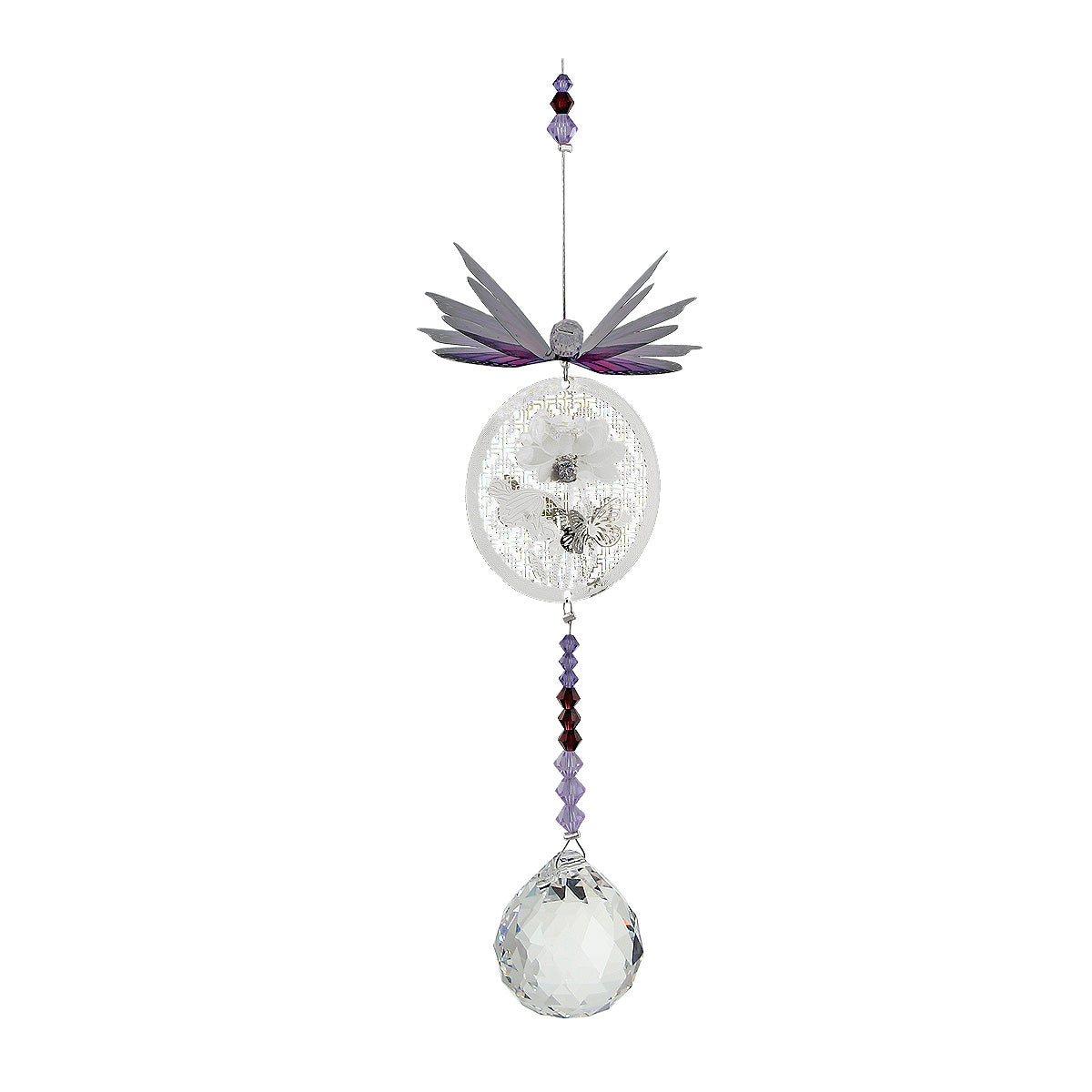 Butterfly Filigree Crystal Suncatcher on Sphere