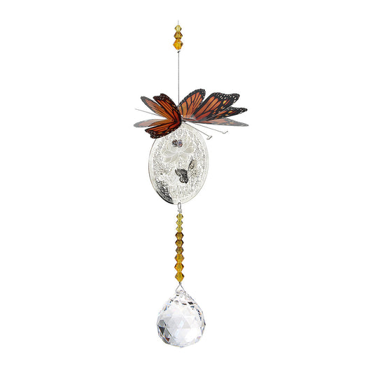 Butterfly Filigree Crystal Suncatcher on Sphere