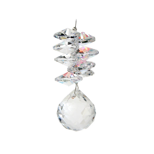 Mini Crystal Prism Cascade with Sphere Suncatcher
