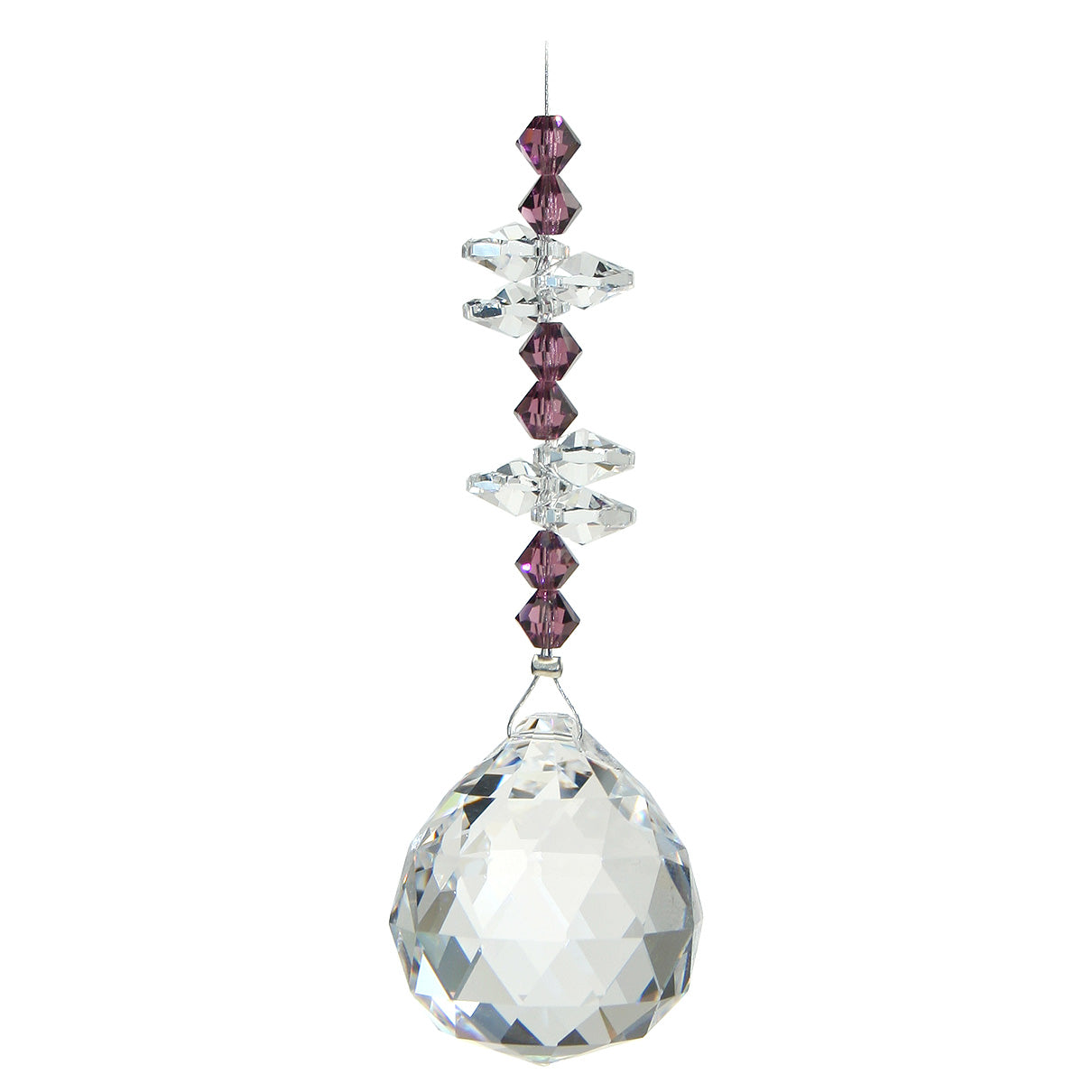Crystal Beaded Prism with Sphere Suncatcher