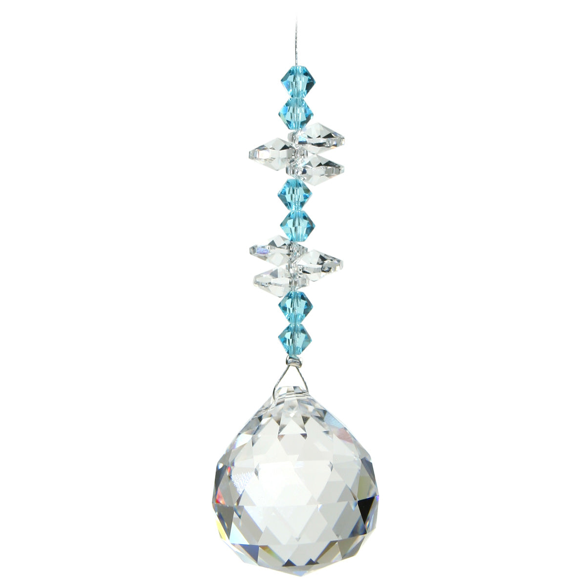 Crystal Beaded Prism with Sphere Suncatcher