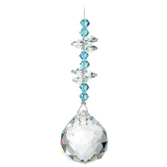 Crystal Beaded Prism with Sphere Suncatcher