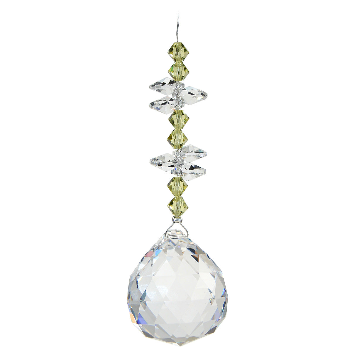 Crystal Beaded Prism with Sphere Suncatcher