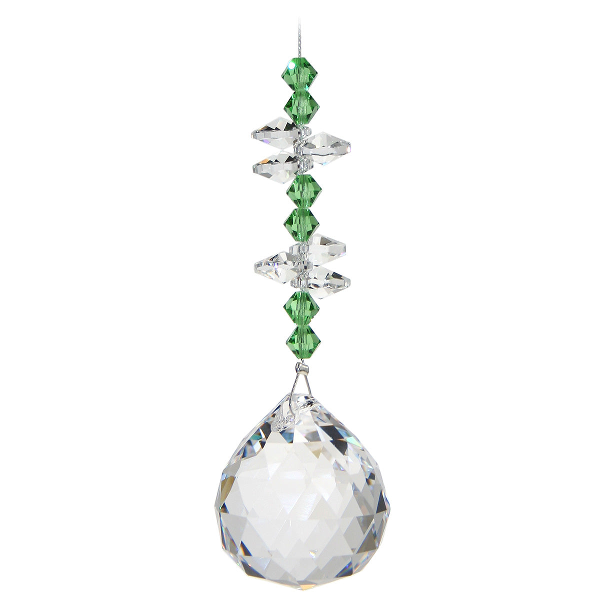 Crystal Beaded Prism with Sphere Suncatcher