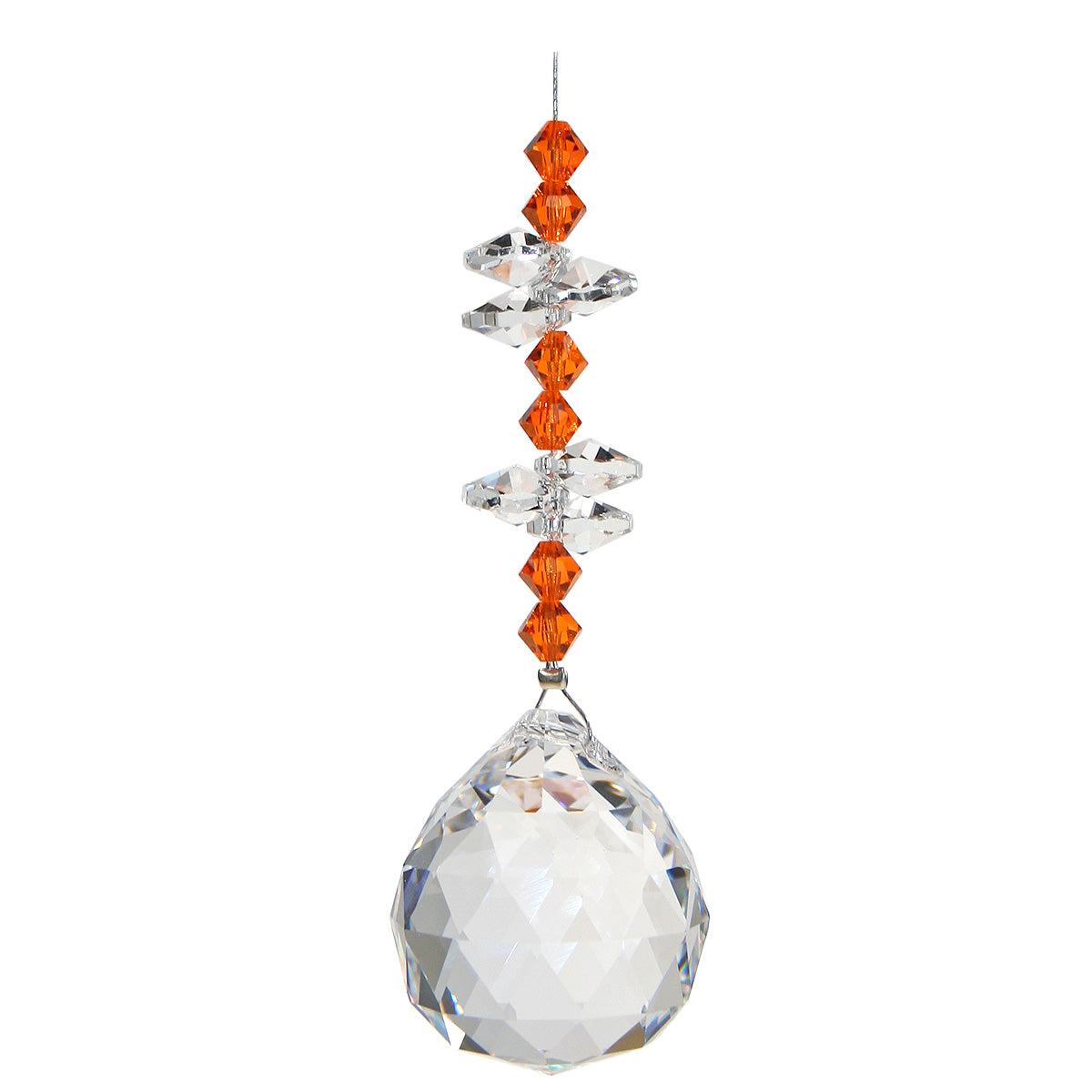 Crystal Beaded Prism with Sphere Suncatcher