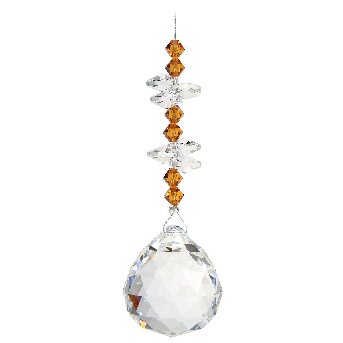Crystal Beaded Prism with Sphere Suncatcher