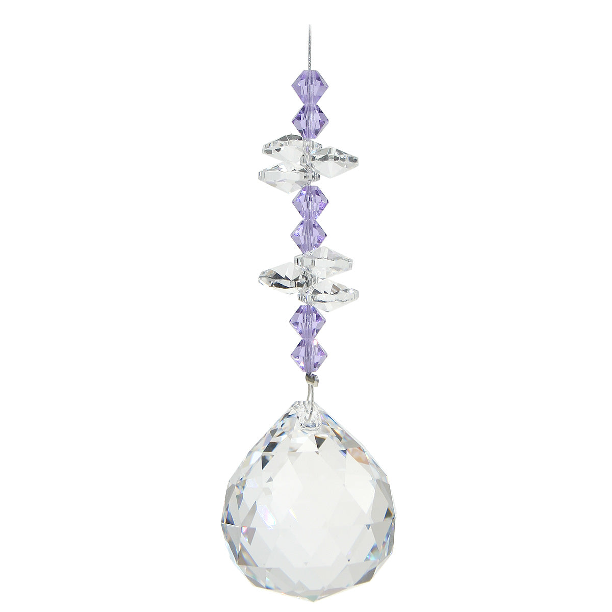 Crystal Beaded Prism with Sphere Suncatcher