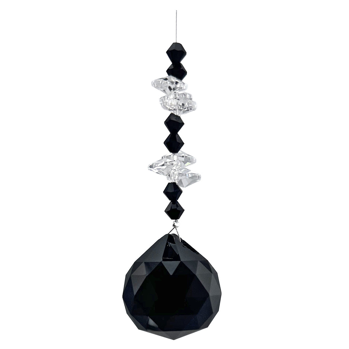 Crystal Beaded Prism with Coloured Sphere Suncatcher