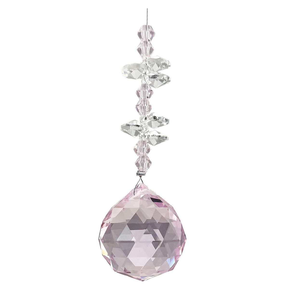 Crystal Beaded Prism with Coloured Sphere Suncatcher