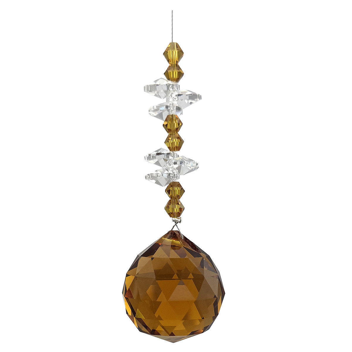 Crystal Beaded Prism with Coloured Sphere Suncatcher