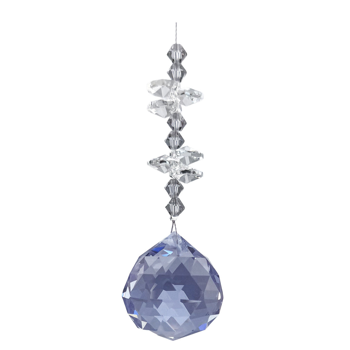 Crystal Beaded Prism with Coloured Sphere Suncatcher