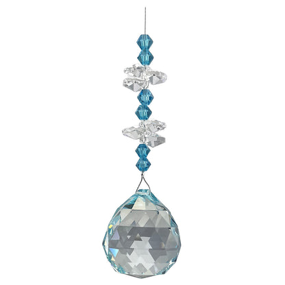 Crystal Beaded Prism with Coloured Sphere Suncatcher