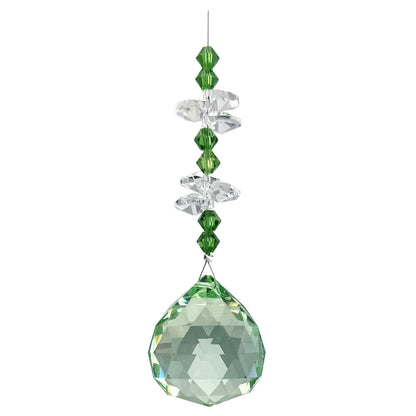Crystal Beaded Prism with Coloured Sphere Suncatcher