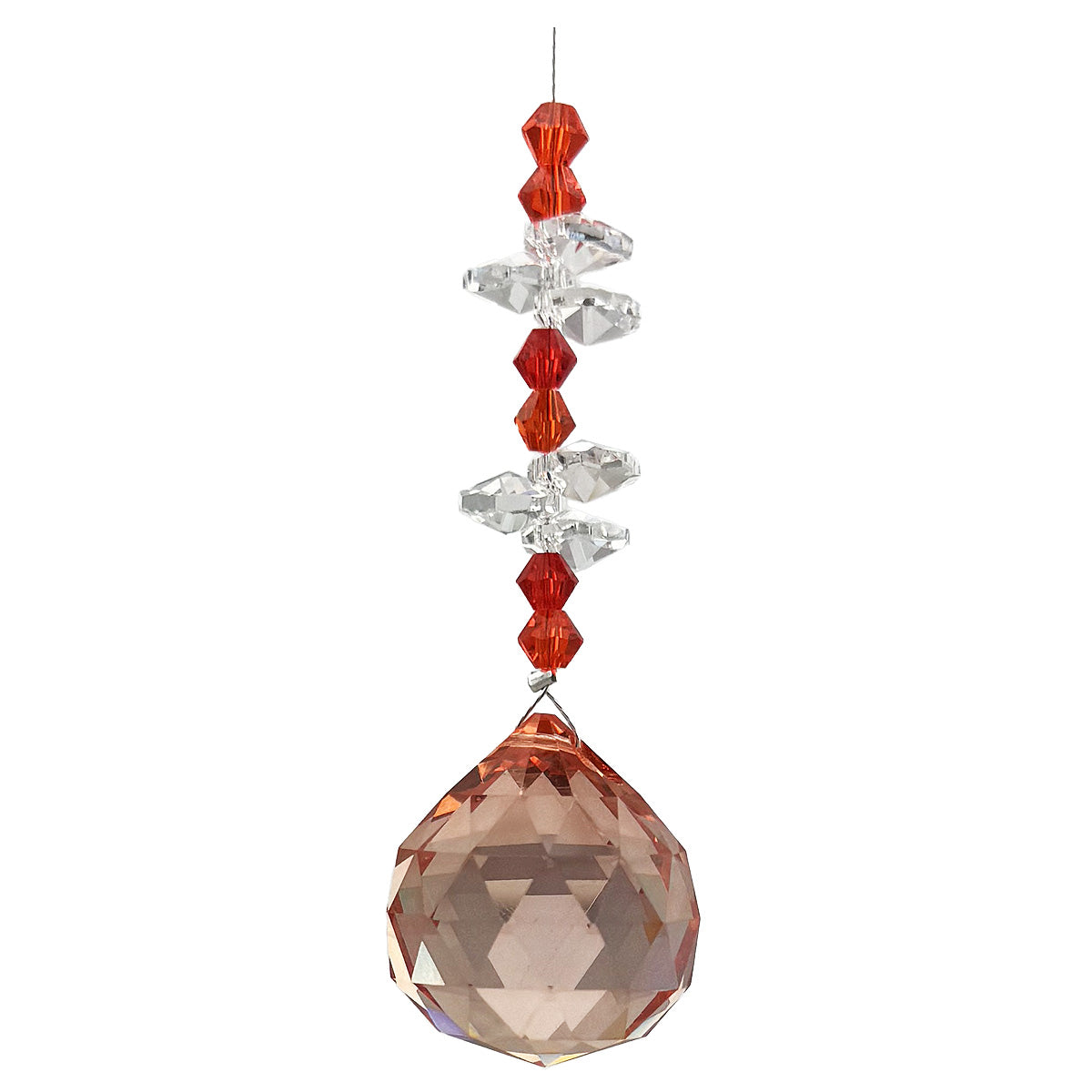 Crystal Beaded Prism with Coloured Sphere Suncatcher