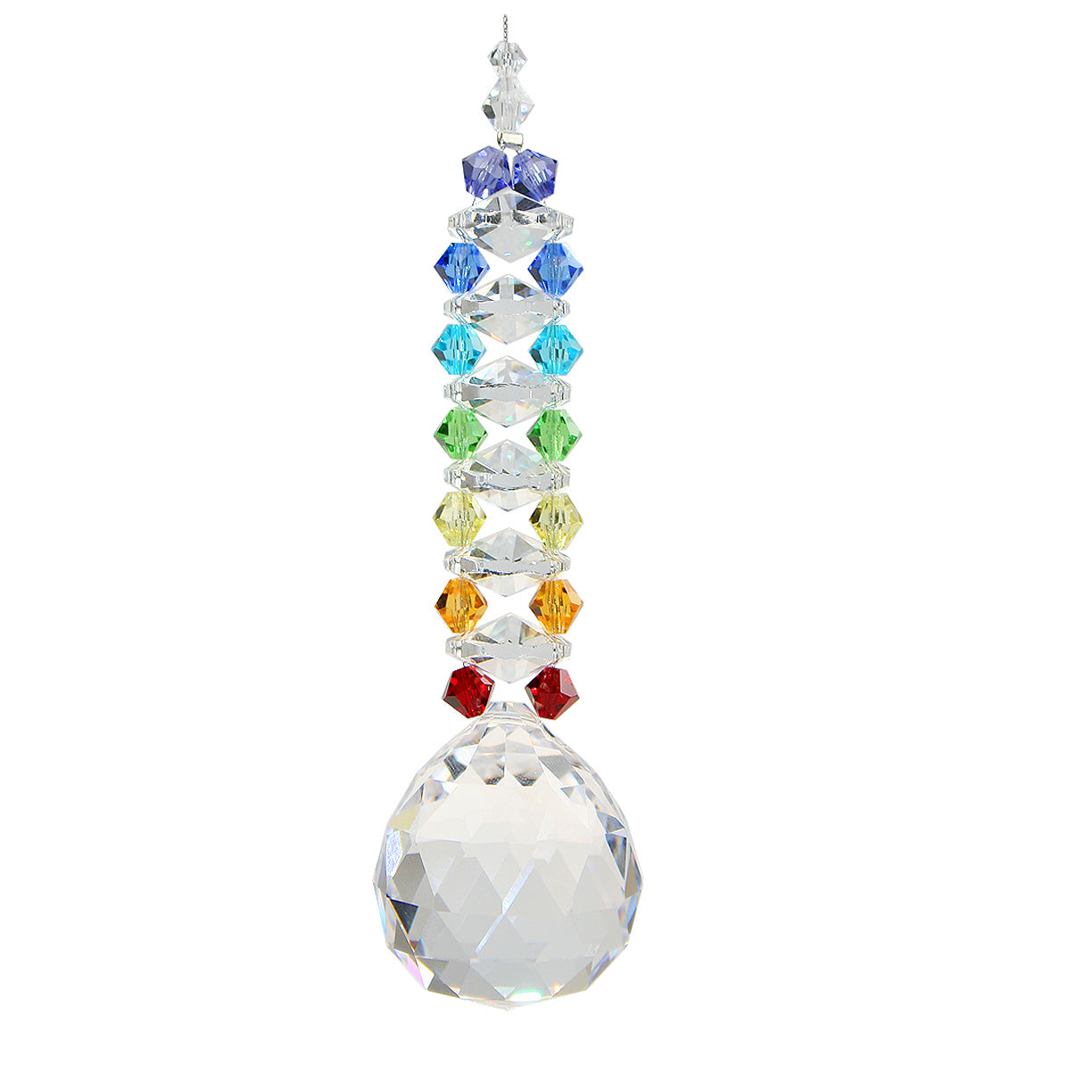 Crystal Chakra Ladder Suncatcher with Sphere