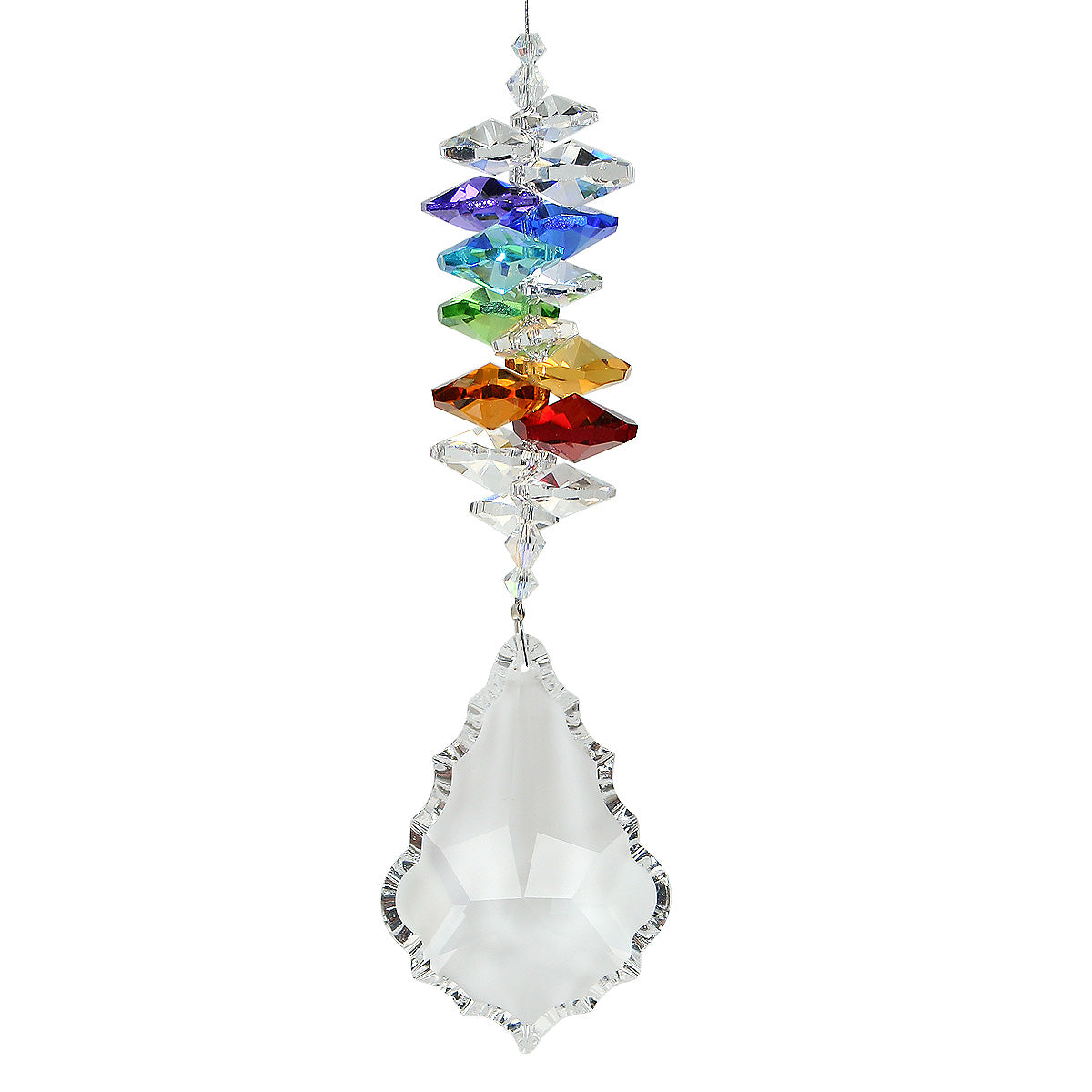 Crystal Chakra Cascade Suncatcher with Starburst