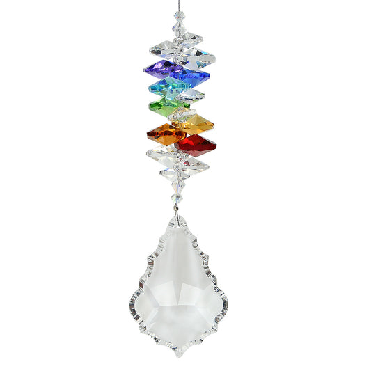 Crystal Chakra Cascade Suncatcher with Starburst