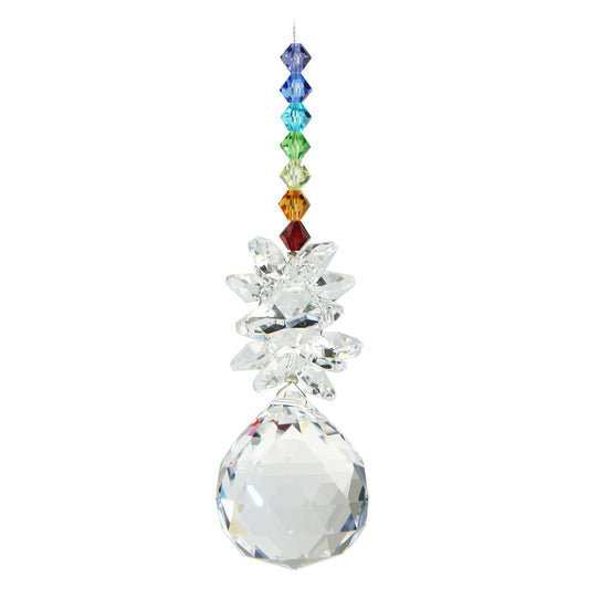 Chakra Crystal Octagon Cluster with Sphere Suncatcher