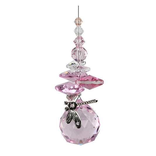 Filigree Dragonfly Crystal Cascade Suncatcher with Sphere