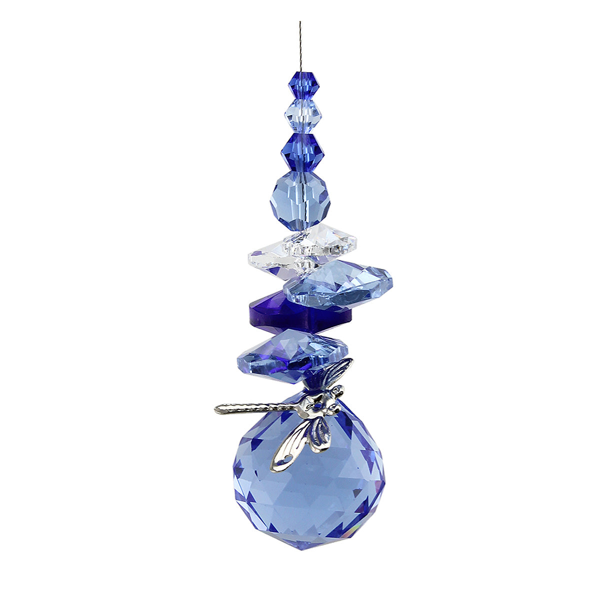 Filigree Dragonfly Crystal Cascade Suncatcher with Sphere
