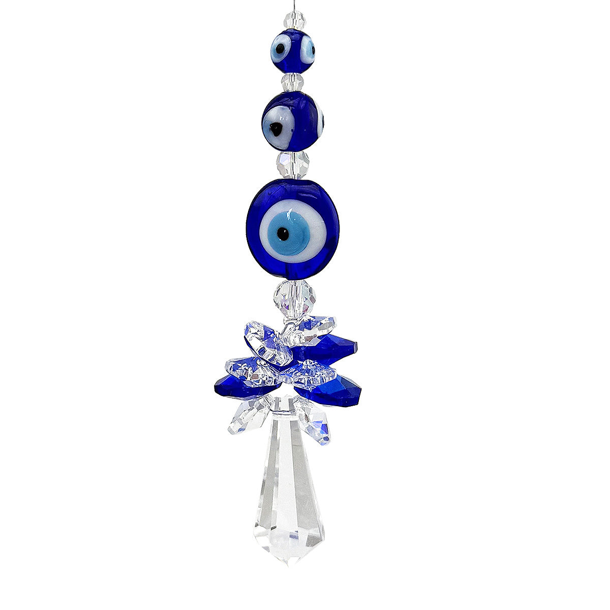 Evil Eye Crystal Suncatcher with Point Drop