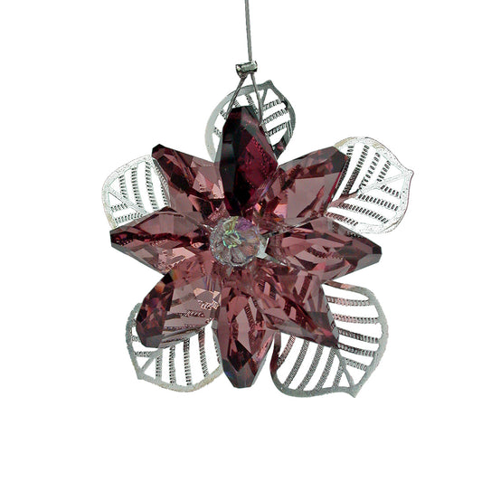Amethyst Crystal Flower Suncatcher