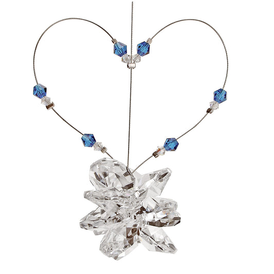 Beaded Heart Crystal Cluster Suncatcher