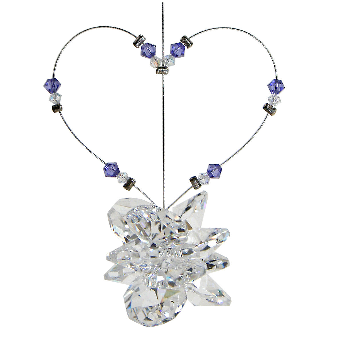 Beaded Heart Crystal Cluster Suncatcher