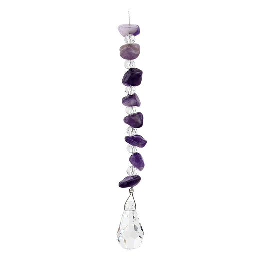 Gem Chip Crystal Suncatcher with Tear Drop