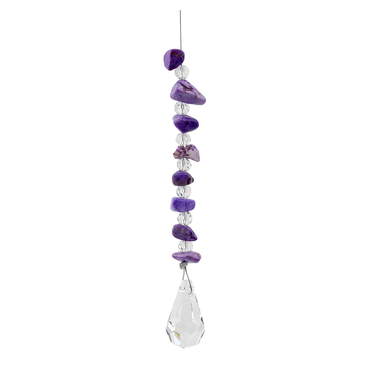Gem Chip Crystal Suncatcher with Tear Drop