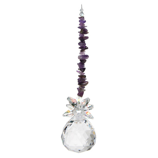 Gem Chip Crystal Cluster Suncatcher with Sphere Drop