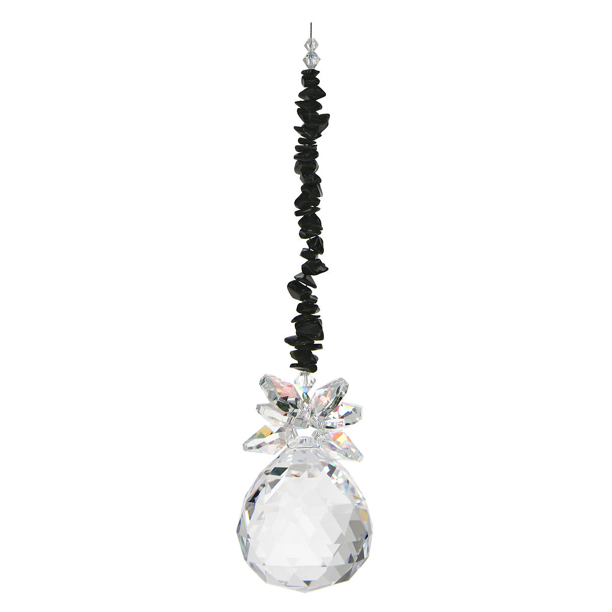 Gem Chip Crystal Cluster Suncatcher with Sphere Drop