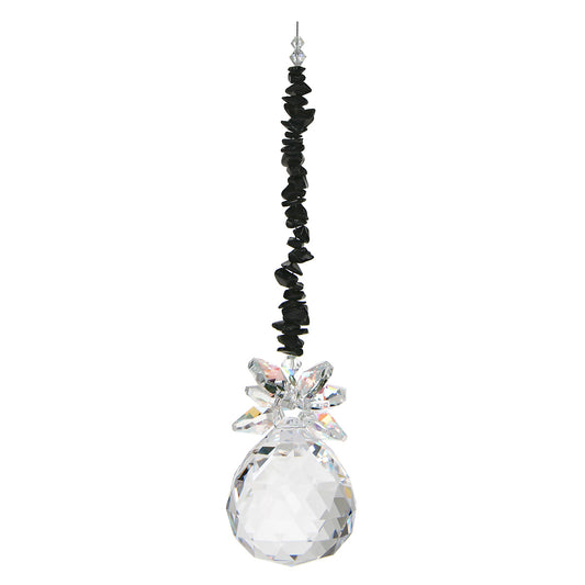 Gem Chip Crystal Cluster Suncatcher with Sphere Drop