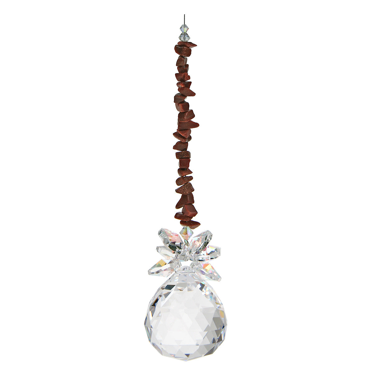 Gem Chip Crystal Cluster Suncatcher with Sphere Drop