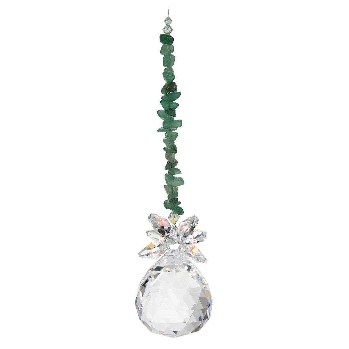 Gem Chip Crystal Cluster Suncatcher with Sphere Drop