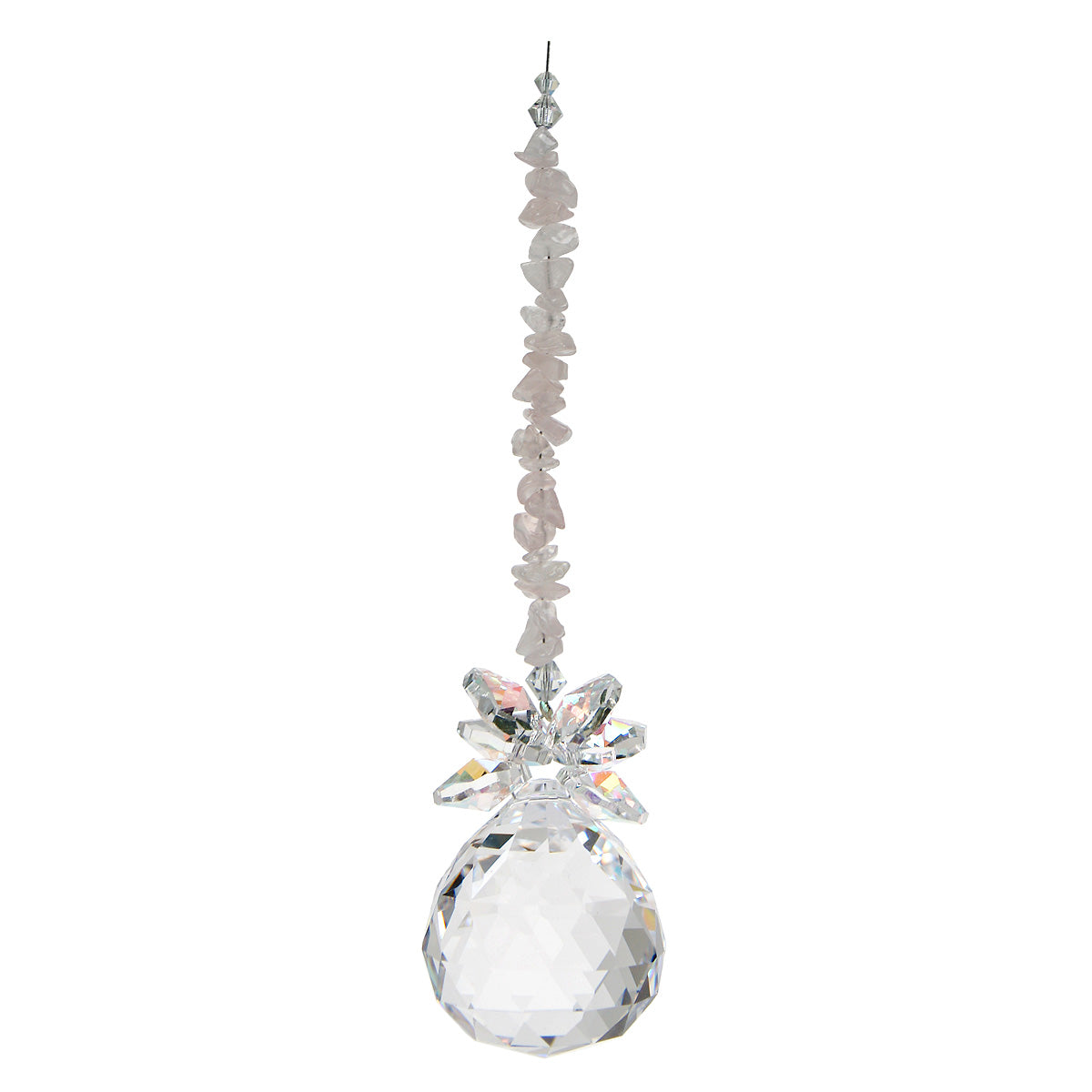 Gem Chip Crystal Cluster Suncatcher with Sphere Drop