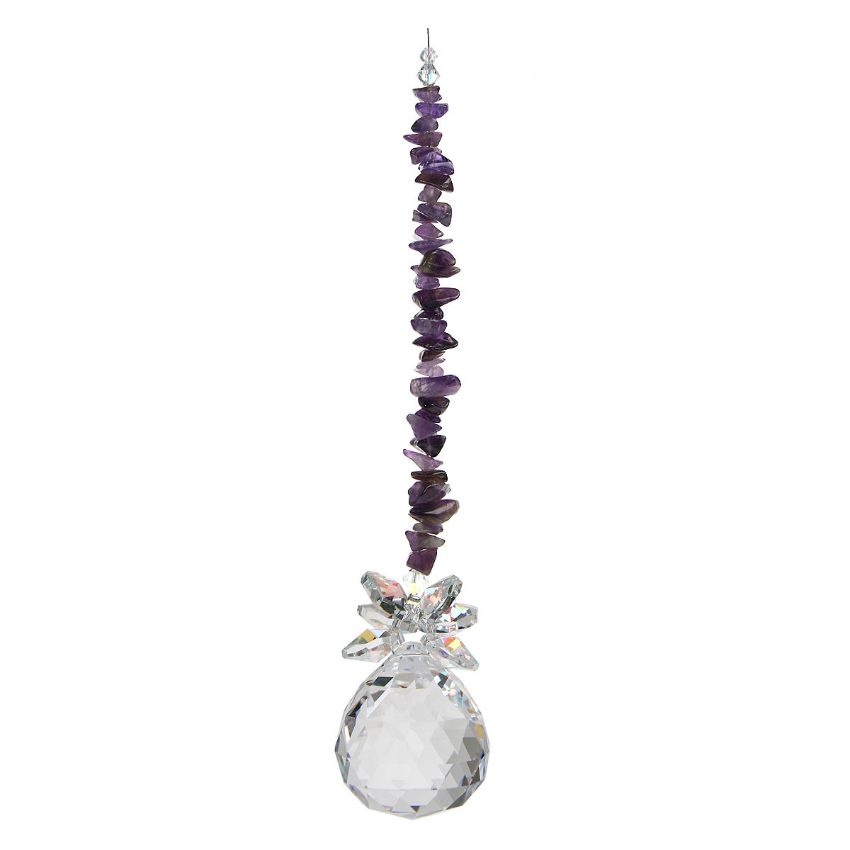 Gem Chip Crystal Cluster Suncatcher with Sphere Drop