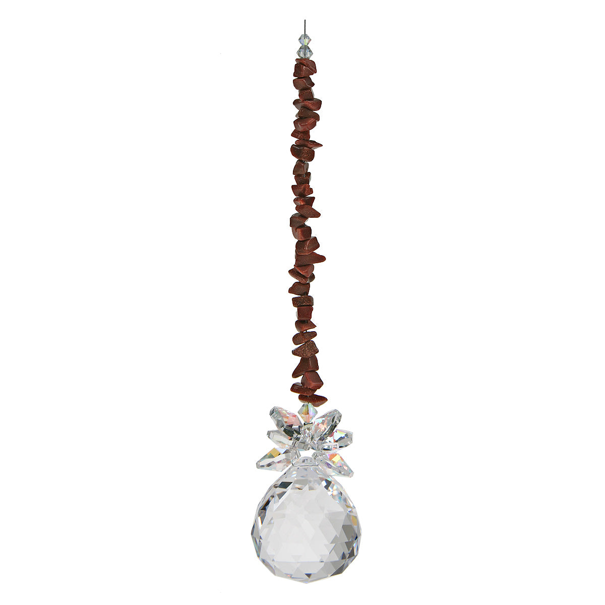 Gem Chip Crystal Cluster Suncatcher with Sphere Drop