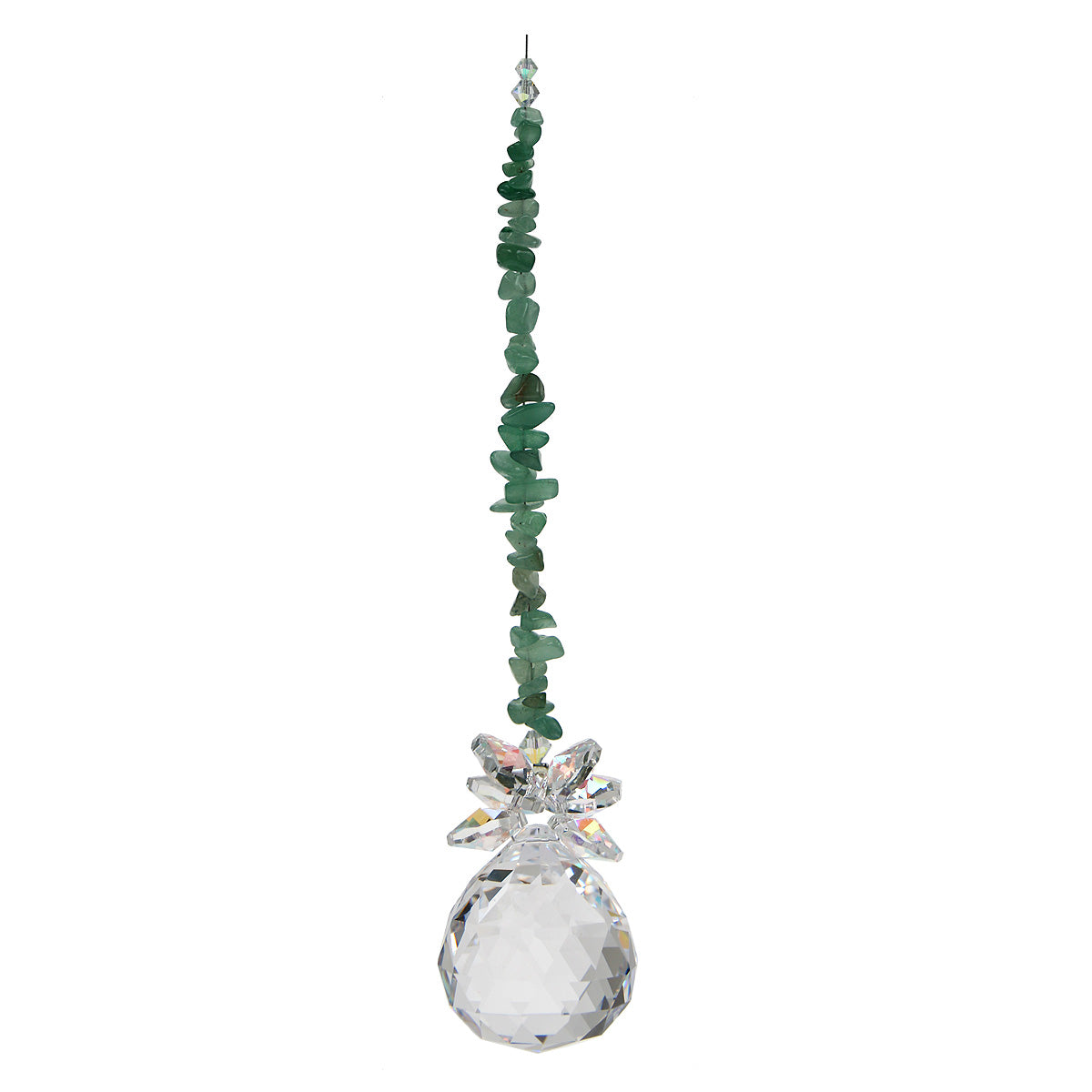 Gem Chip Crystal Cluster Suncatcher with Sphere Drop