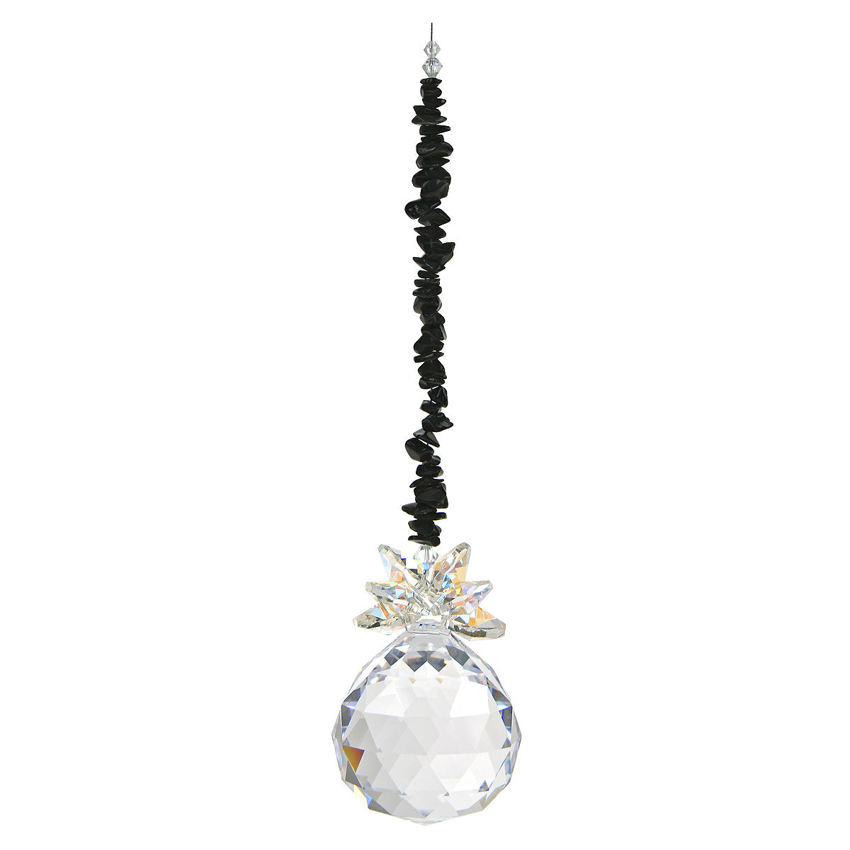 Gem Chip Crystal Cluster Suncatcher with Sphere Drop